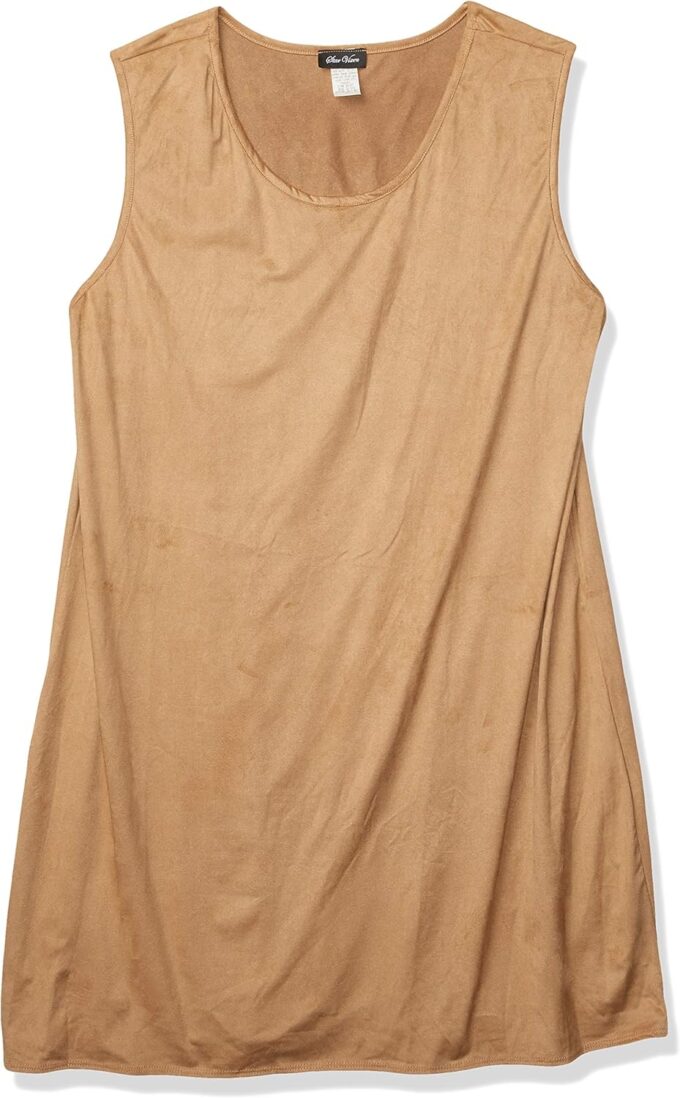 Star Vixen Women's Plus-Size Sleeveless Round Neck Midi-Length Dress, Camel, 1X