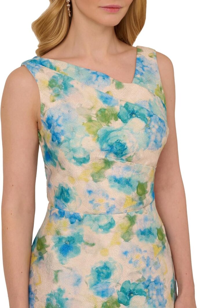 Adrianna Papell Women's Asymmetrical Jacquard Dress – Bild 3