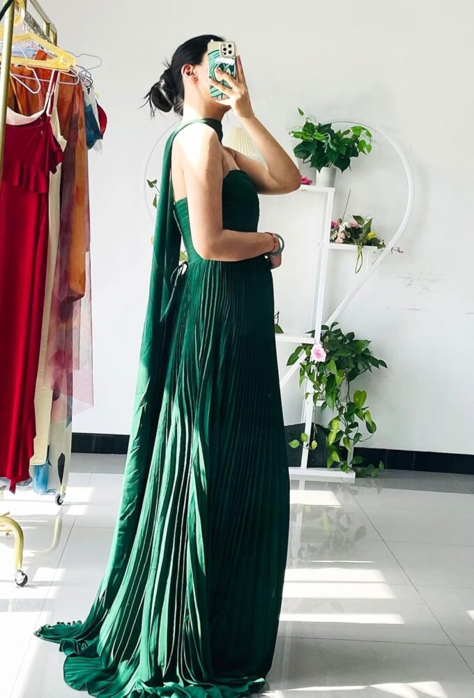Flowy Chiffon Bridesmaid Dress with Scarf Strapless Formal Evening Dresses QA232 – Bild 4