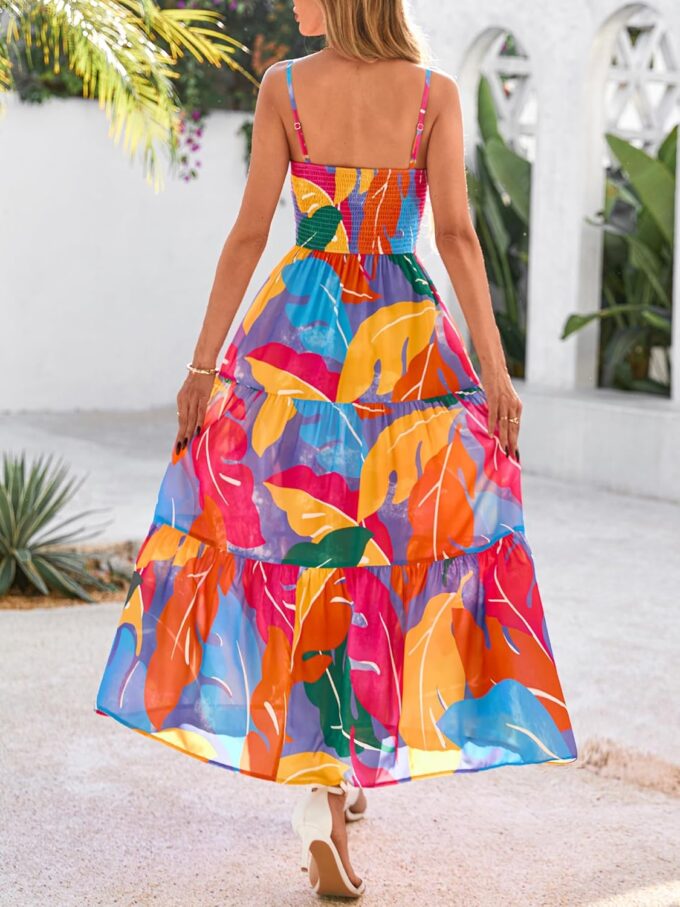NOLLSOM Women's Summer Dress 2025 Casual Floral Boho Maxi Dresses Sleeveless Spaghetti Strap Long Beach Sun Dresses – Bild 3
