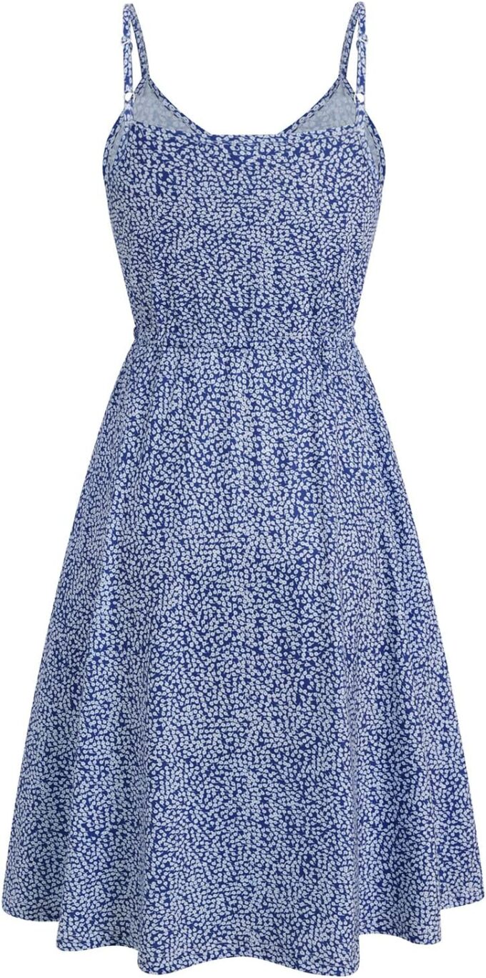 Women's Casual Summer Dress Beach Sleeveless Spaghetti Strap Adjustable Waist A Line Sun Dresses with Pockets 826 – Bild 4