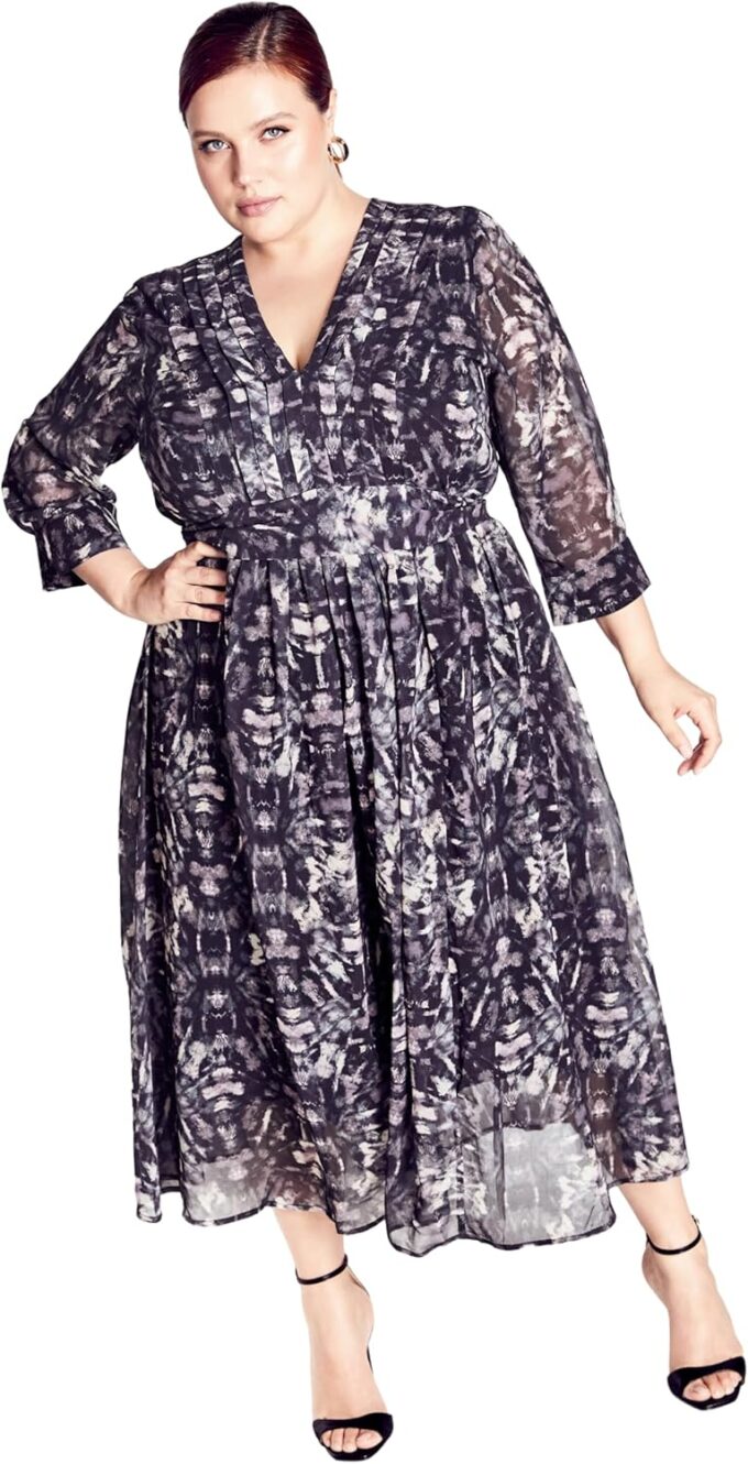 Women's Plus Size After Dark Print Dress