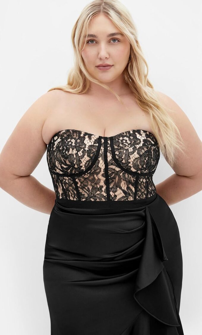 City Chic Women's Plus Size Lace Ruffle Dress – Bild 4