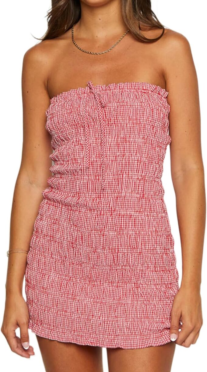 Just Quella Women's Strapless Bodycon Mini Dress