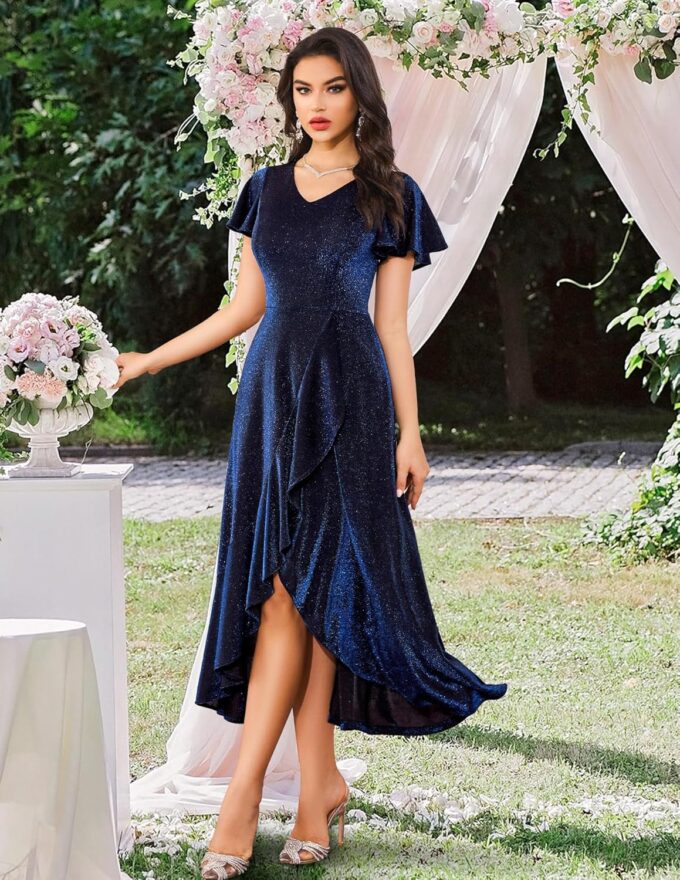 BeryLove Women Sequin Formal Party Dress Wedding Guest Cocktail Long Evening Dresses – Bild 5