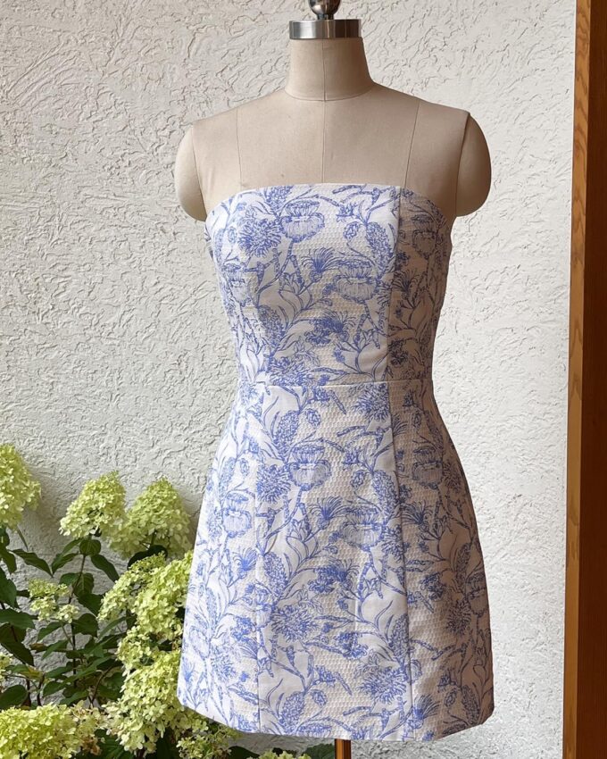 Short Homecoming Dress for Teens Floral Print Prom Dresses Strapless Tight Formal HOCO Dress – Bild 3