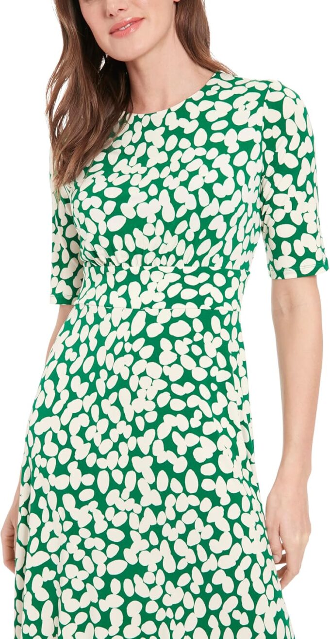 London Times Flattering Fit-and-Flare Midi Cocktail, Wedding Guest, Summer, and Work Dresses for Women – Bild 5