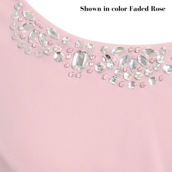 S.L. Fashions Women's Chiffon Tier Jacket Dress with Bead Neck – Bild 3