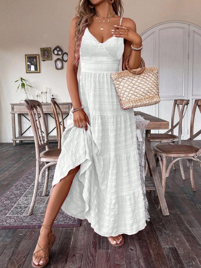 Narecte Women Summer Beach Dresses Spaghetti Strap Maxi Dress Flowy Casual Dress Bohemian Dresses for Vacation & Holiday – Bild 5