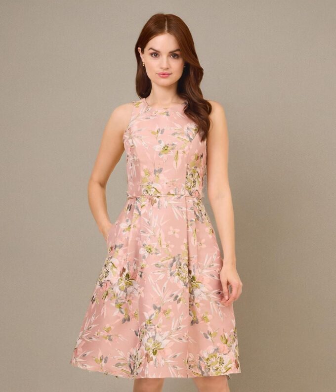 Adrianna Papell Women's Floral Jacquard Dress – Bild 3