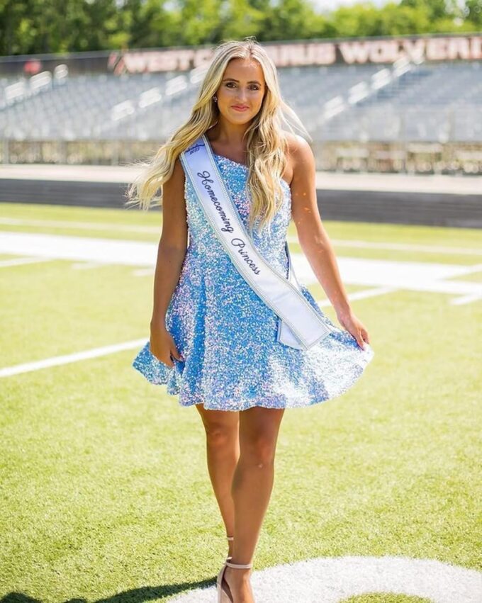 One Shoulder Sequin Homecoming Dresses for Teens 2025 Short Prom Dress Sparkly A-line Formal Dress with Pockets – Bild 8