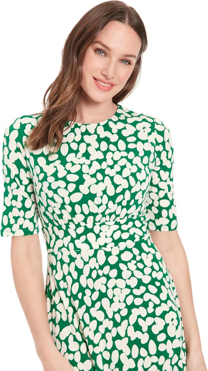 London Times Flattering Fit-and-Flare Midi Cocktail, Wedding Guest, Summer, and Work Dresses for Women – Bild 4