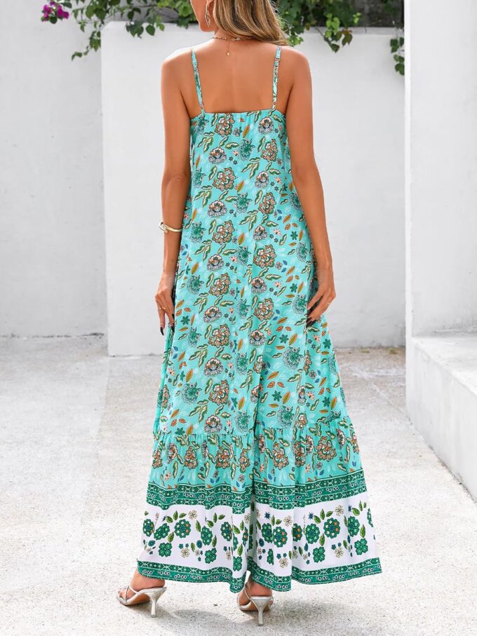 BTFBM Casual Women Summer Maxi Dresses 2025 Loose Sleeveless Sundress Spaghetti Strap Boho Long Dress Vacation – Bild 3