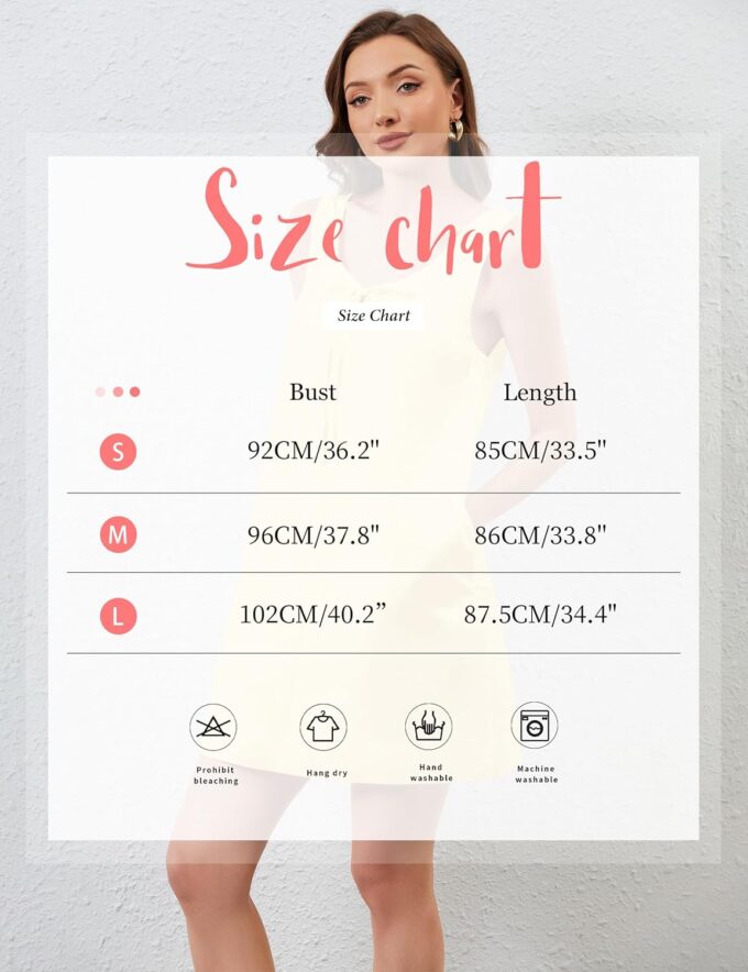 OLAPTA Women Sleeveless Summer Mini Tank Dress Tie Up Loose Fit Sundress Scoop Neck Casual Trendy Short Dresses with Pockets – Bild 5