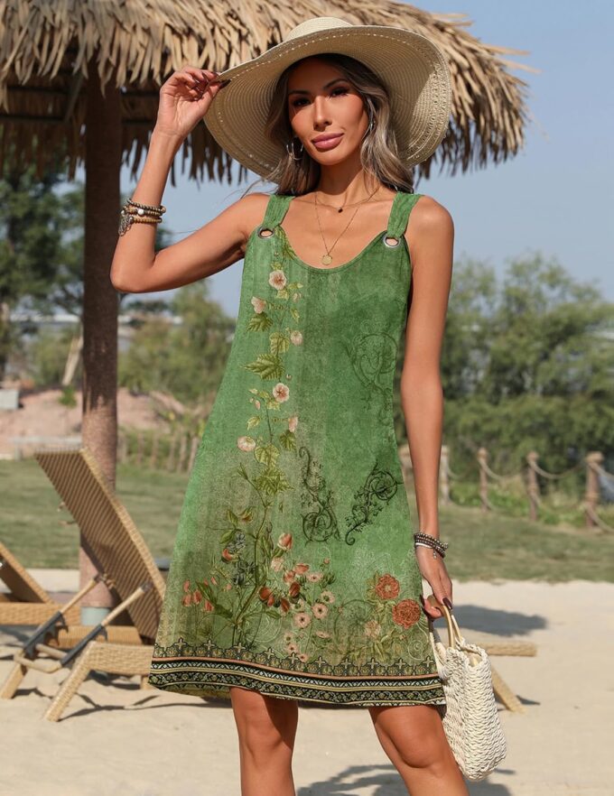 Zeagoo Summer Dresses for Women Boho Beach Dress Sleeveless Sundresses with Pockets Casual Loose Tank Tshirt Sun Dress – Bild 4