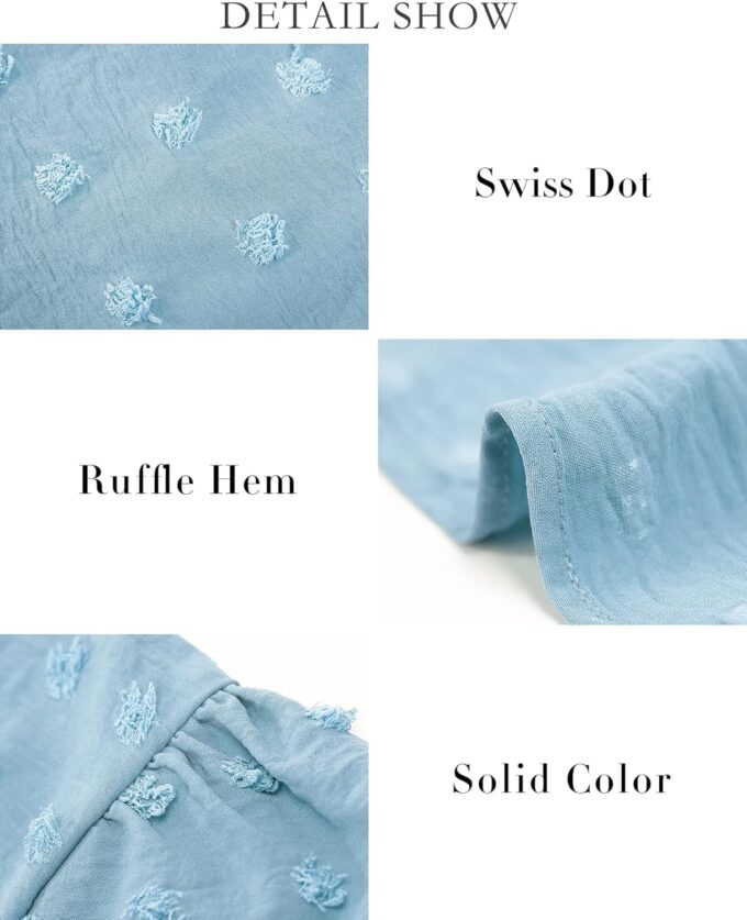 BTFBM Women Short Sleeve V Neck Swiss Dot Midi Summer Dresses 2024 Boho Ruffle Long Dresses Ruffle Wedding Guest Dress – Bild 5