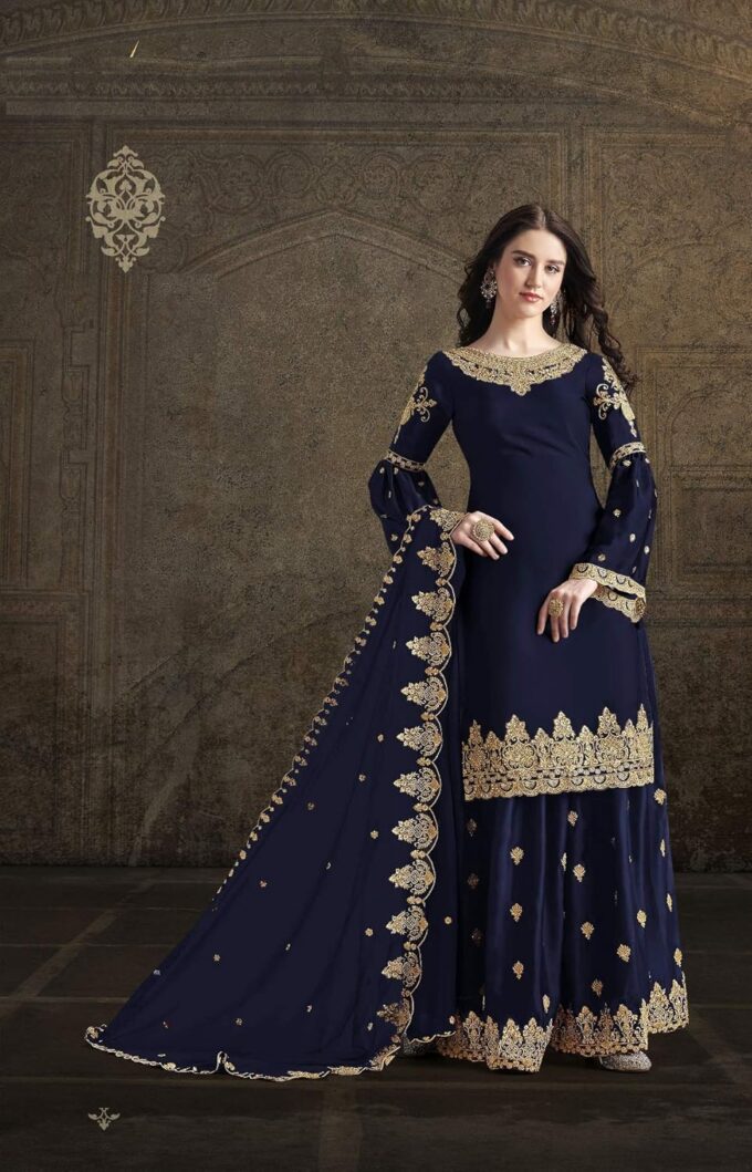 Prija Collection Ready to Wear Indian Pakistani Wedding Wear Palazzo Style Salwar Suit for Women – Bild 2