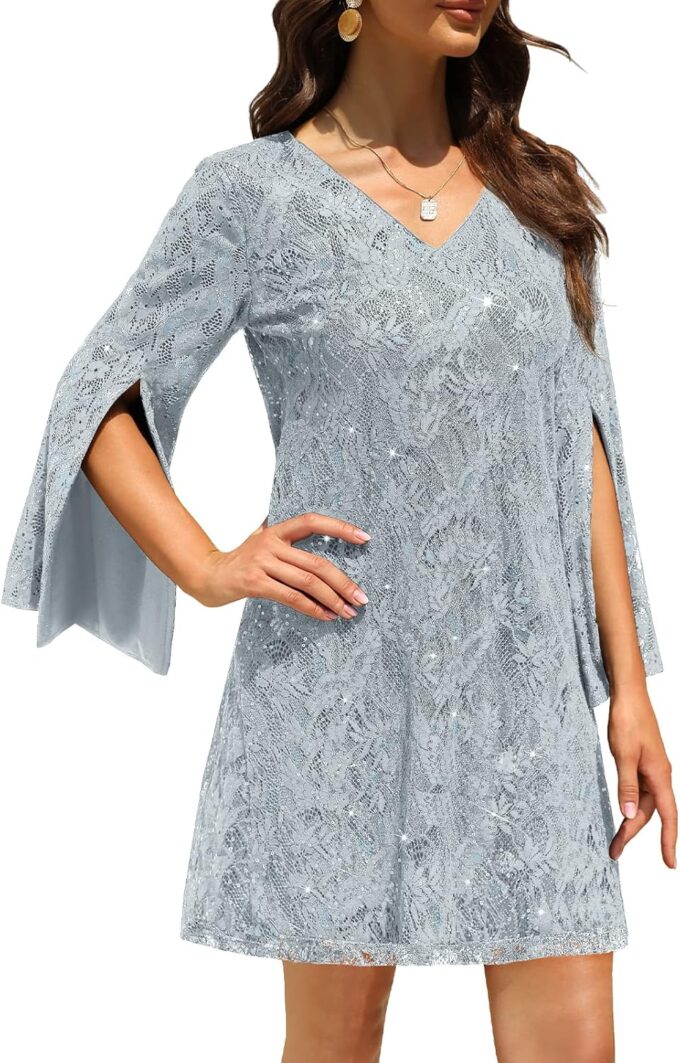 Wedding Guest Dresses for Women Women's Cocktail Dresses Formal Dresses for Women Lace Sequin Prom Dress – Bild 4