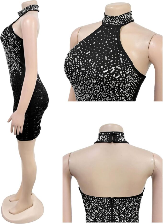 Fully Lined Stretchy Sequin Mini Dress for Women Cocktail,Prom,Night Out – Bild 6