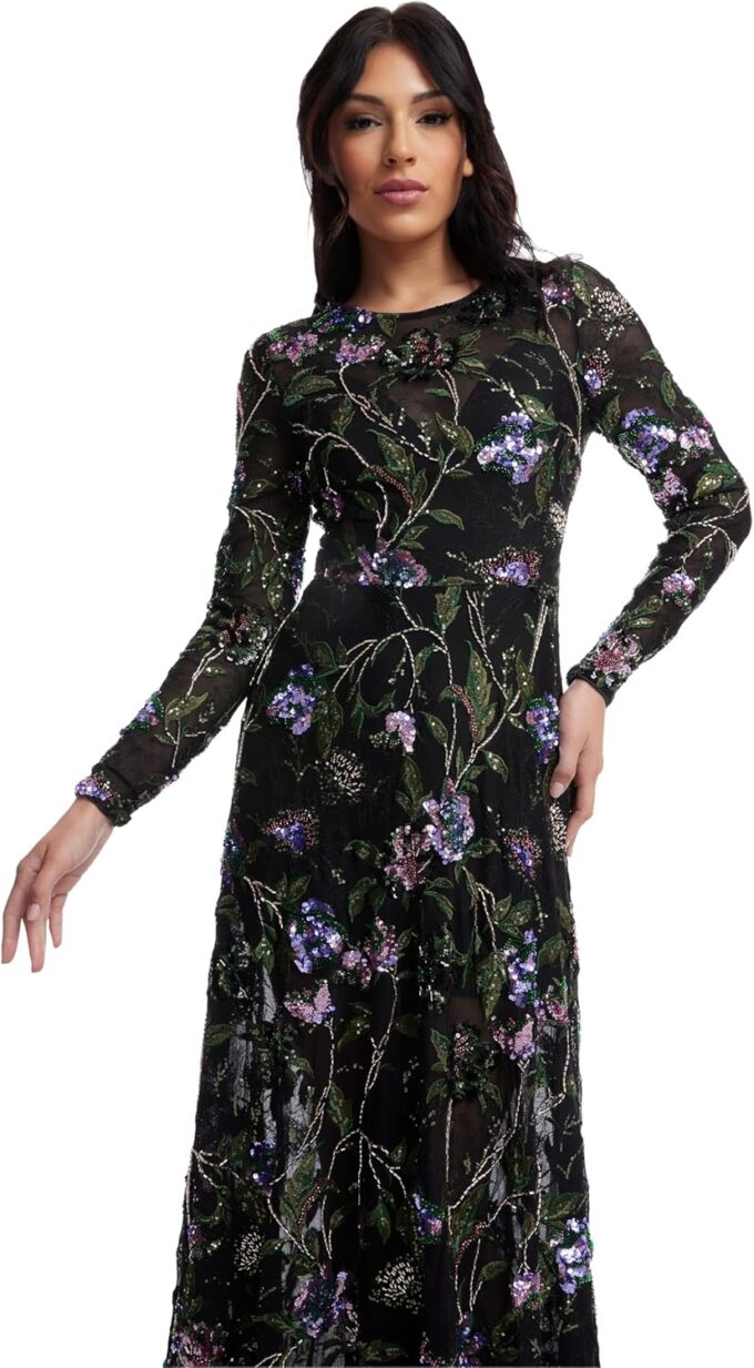Dress the Population Women's Ava Fit and Flare Maxi Dress – Bild 5