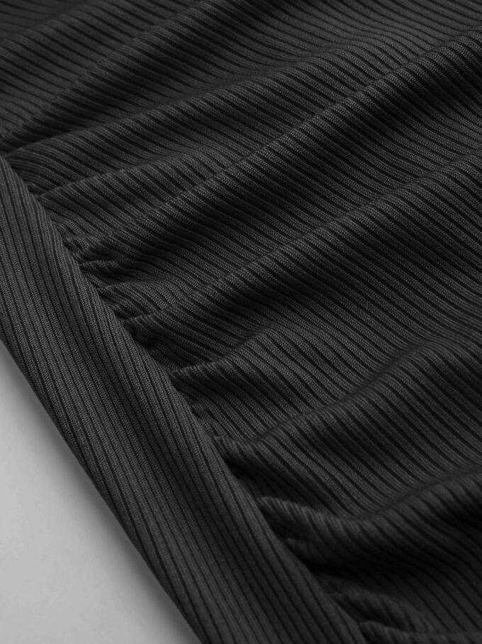 CIDER Long Sleeve Dress for Women High Neck Ribbed Knit Bodycon Ruched Midi Dress Cocktail Party Sweater Solid Dress – Bild 5