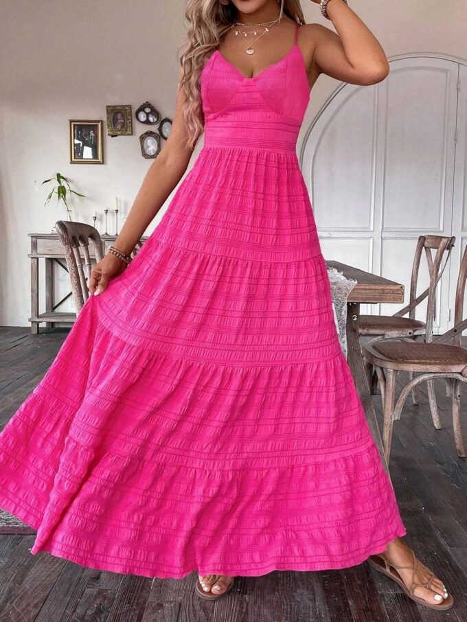 Narecte Women Summer Beach Dresses Maxi Dress Spaghetti Strap Flowy Casual Dress Bohemian Dresses for Vacation & Holiday – Bild 5