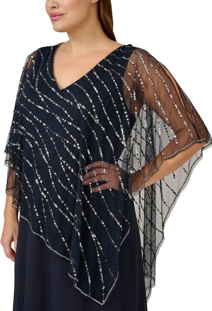 Adrianna Papell Women's Plus Size Beaded Popover Midi Dress – Bild 2