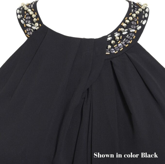 S.L. Fashions Women's Jewel Halter Neckline Cocktail, Wedding Guest, Perfect Party Dress (Petite and Regular Sizes) – Bild 4