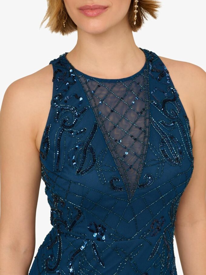Adrianna Papell Women's Bead Halter Long Dress – Bild 2