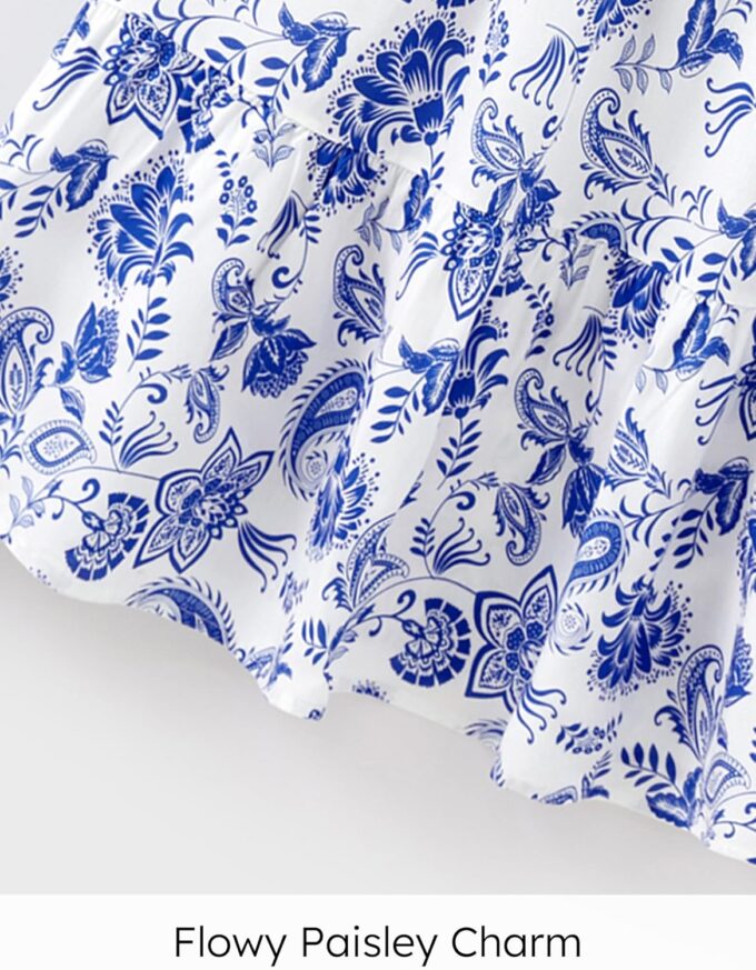 PATPAT Family Matching Summer Outfits, Mommy and Me Matching Shirts Dresses Paisley Print Matching Dresses for Family – Bild 6