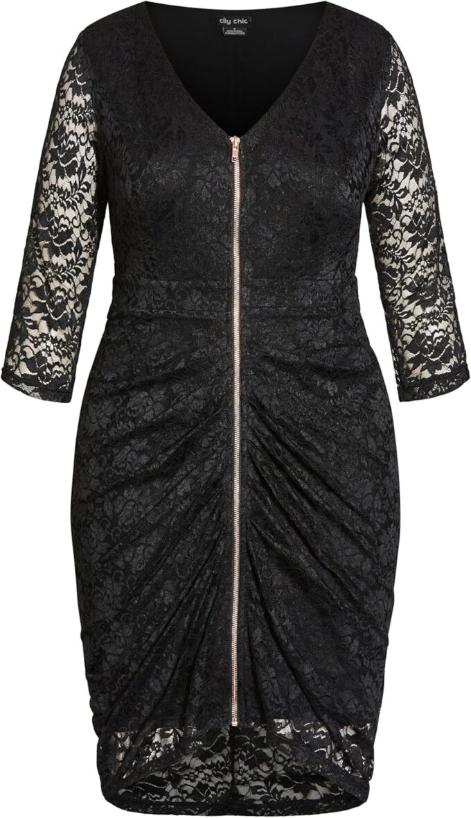 City Chic Plus Size Dress, Lacey Zip Dress – Bild 5