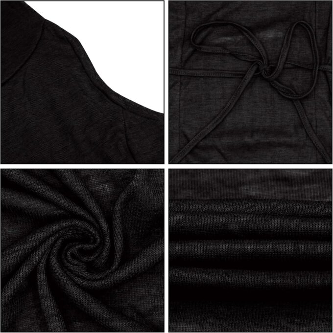 Women's Gothic Sleeveless Hooded Dress Y2K Side Split Hollow Out Midi Dress Bodycon Cocktail Party Club Dresses – Bild 7