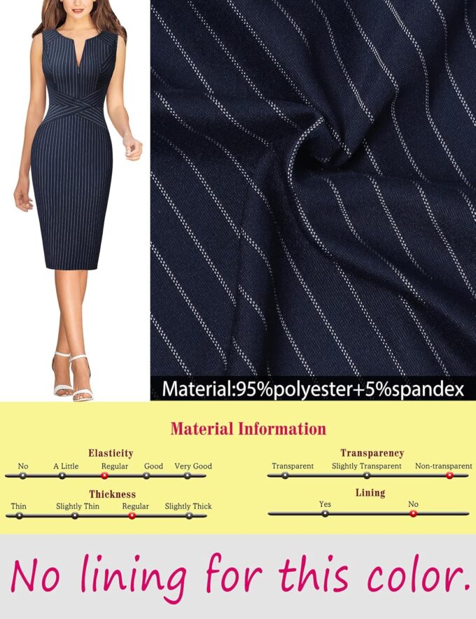 VFSHOW Elegantes Damenkleid mit Reißverschluss, figurbetont, für Arbeit, Büro, Büro – Bild 7