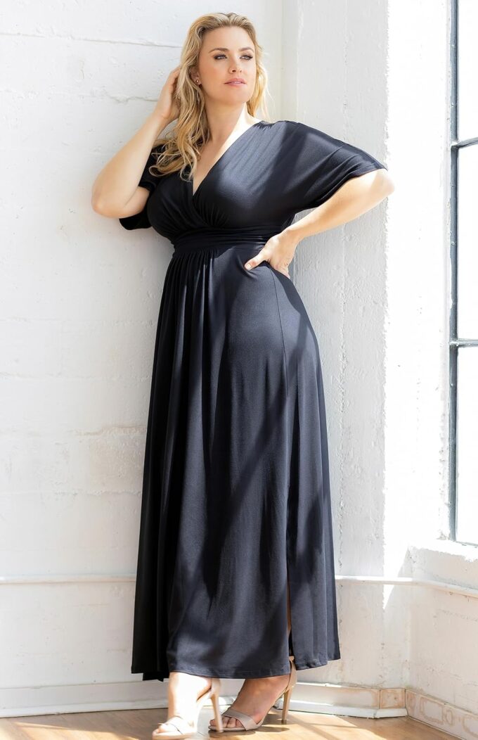 Kiyonna Women's Plus Size Vienna Maxi Dress | Long Dress with Sleeves for Special Occasions, Work, Weekend, or Vacation – Bild 4