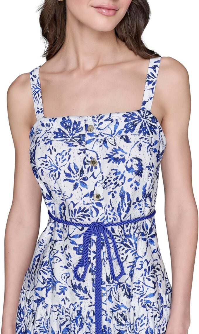 KARL LAGERFELD Women's Sleeveless Square Neck Cotton Midi Dress – Bild 5
