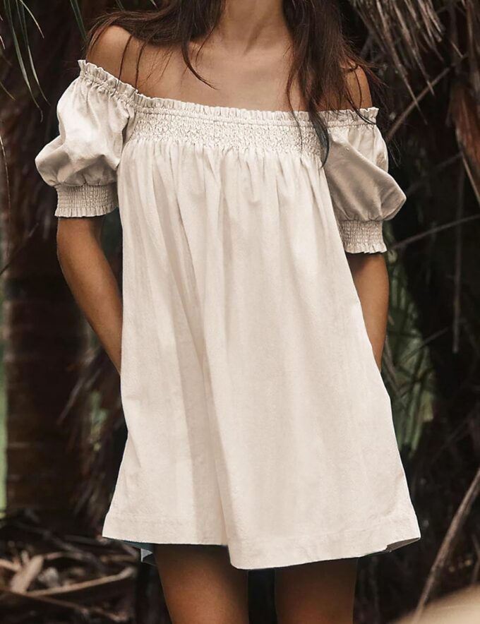 Huaqiao Womens Summer Mini Dress 2025 A-Line Beach Sundress Casual Loose Dress with Pockets – Bild 2