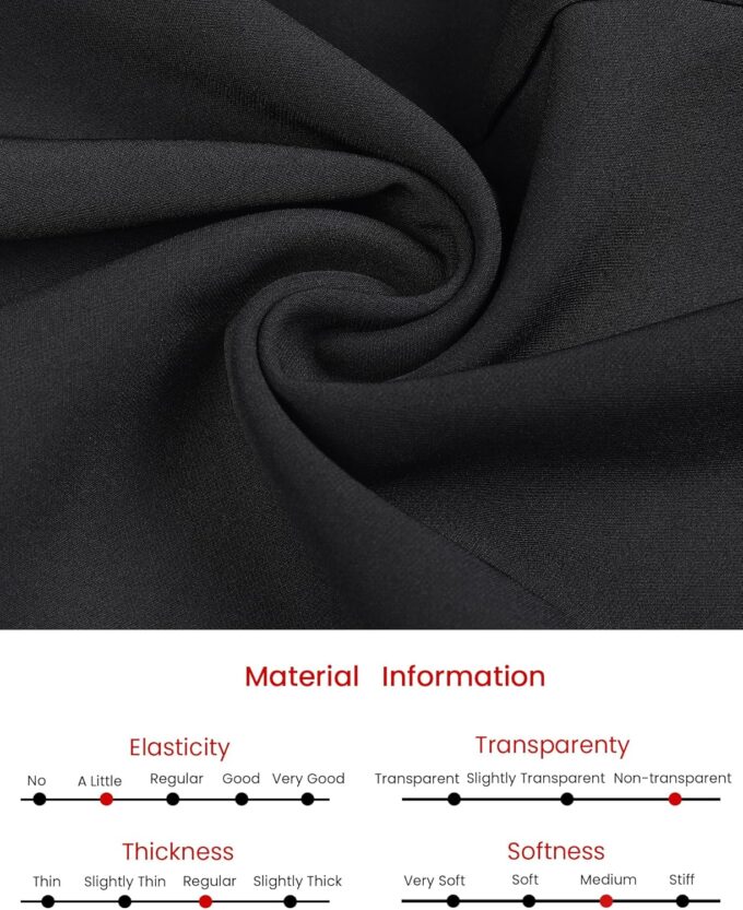 Hobemty Damen-Pancil-Kleid mit quadratischem Ausschnitt, langärmelig, mit Gürtel, geknöpft, für Arbeit und Büro – Bild 5