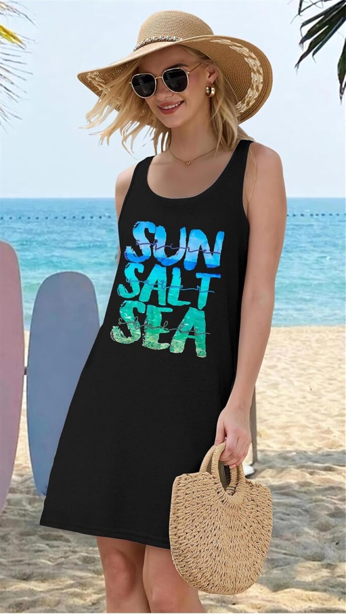 Sun Salt Sea Summer Tank Dress for Women 2025 Beach Dresses Vacation Graphic Dress Hawaiian Tank Dresses – Bild 2