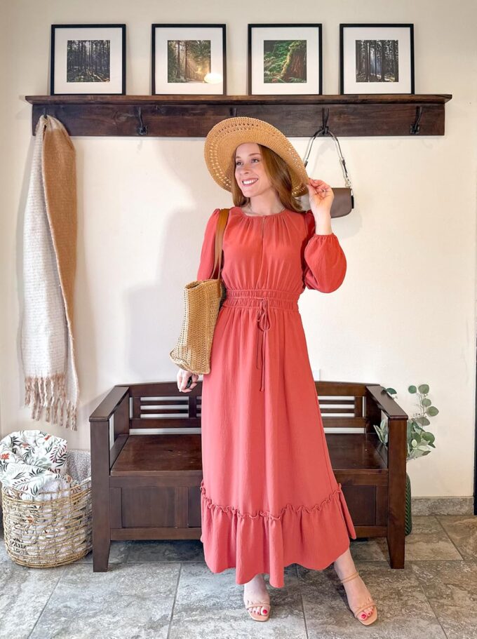 GRACE KARIN Women's Fall Dresses 2025 Long Sleeve Casual Maxi Boho Long Dress High Waisted A-Line Ruffle Dress Elegant Classy – Bild 5