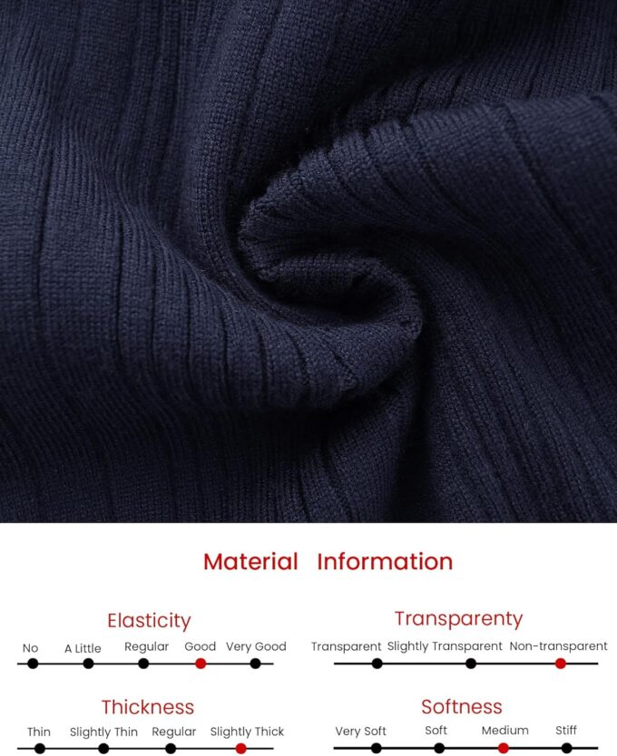 Hobemty Langärmeliges Pulloverkleid für Damen, Kontrastbesatz, gerüscht, Herbst, Winter, gerippt, figurbetont – Bild 6