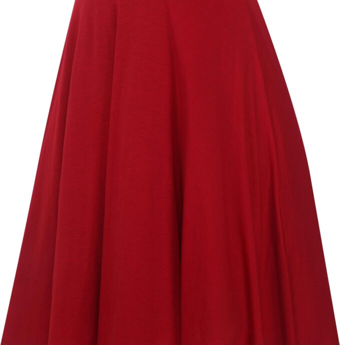oxiuly Damen V-Ausschnitt Flügelärmel Floral Stretchy Swing Kleid Klassisch – Bild 4