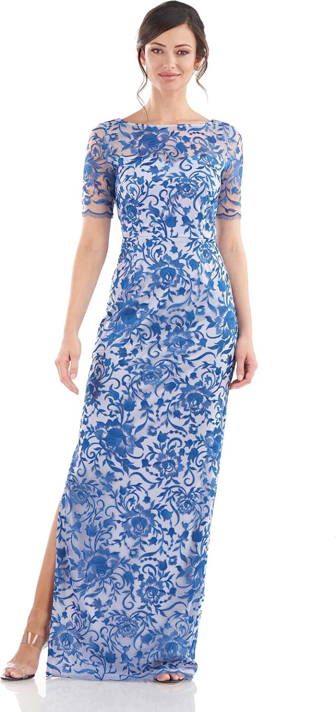 JS Collections Women's Alexis Elbow Sleeve Gown