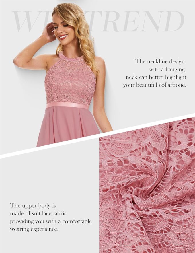 Wedtrend Women's Formal Dresses Halter Bridesmaid Dresses Cocktail Dress High Low Prom Dress – Bild 6