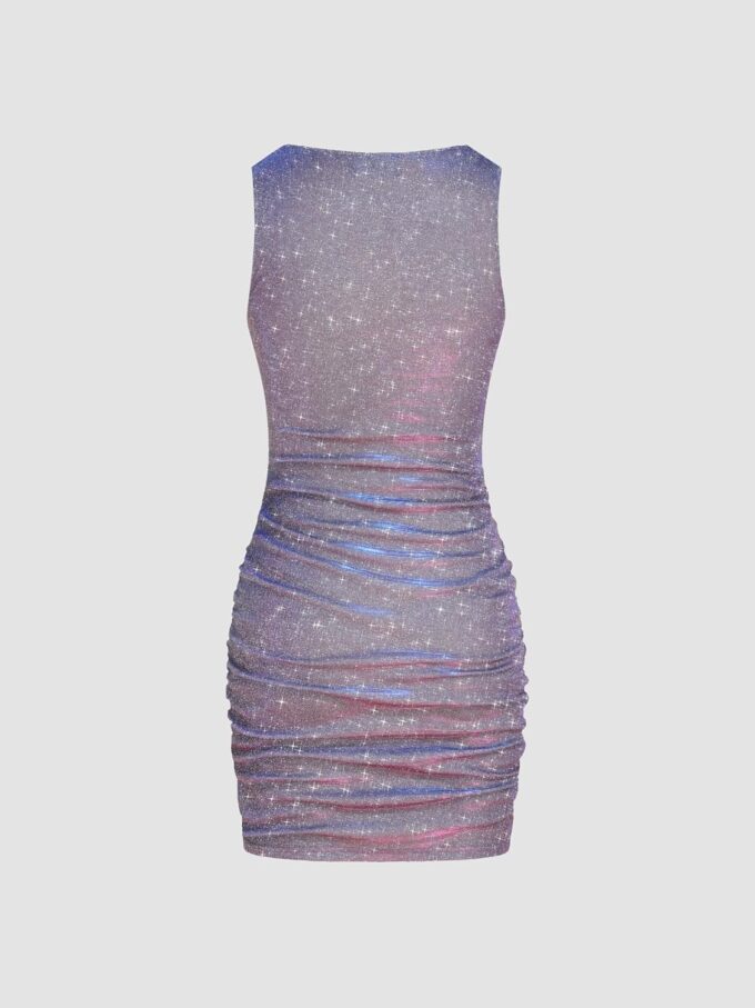 CIDER Star Glitter Ruched Mini Dress – Bild 4
