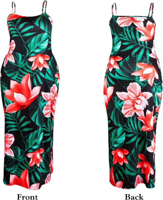 UOUA Hawaiian Dresses Women Plus Size Luau Party Sundress Summer Maxi Tropical Boho Beach Dress – Bild 6