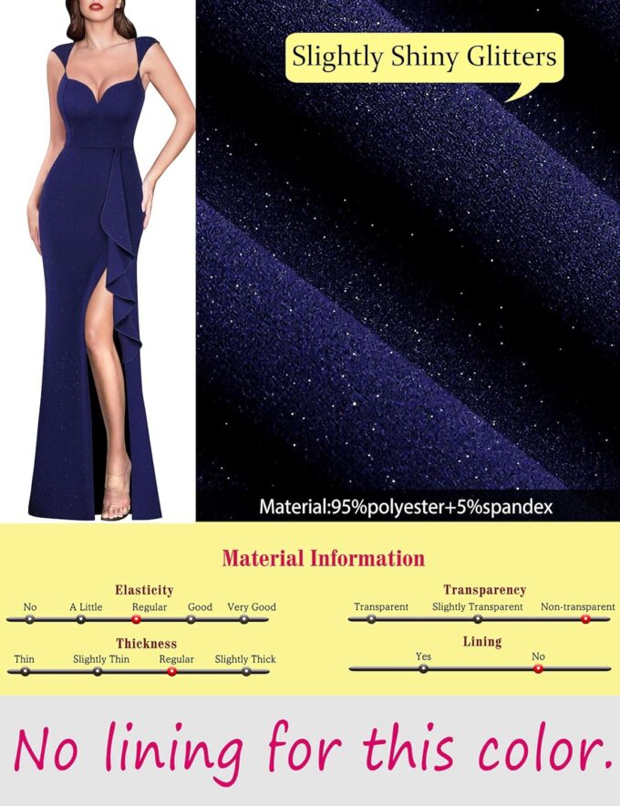 VFSHOW Womens Sexy Sweetheart Neckline Backless Ruffle Formal Prom Maxi Dress High Slit Wedding Guest Gala Evening Gown – Bild 6