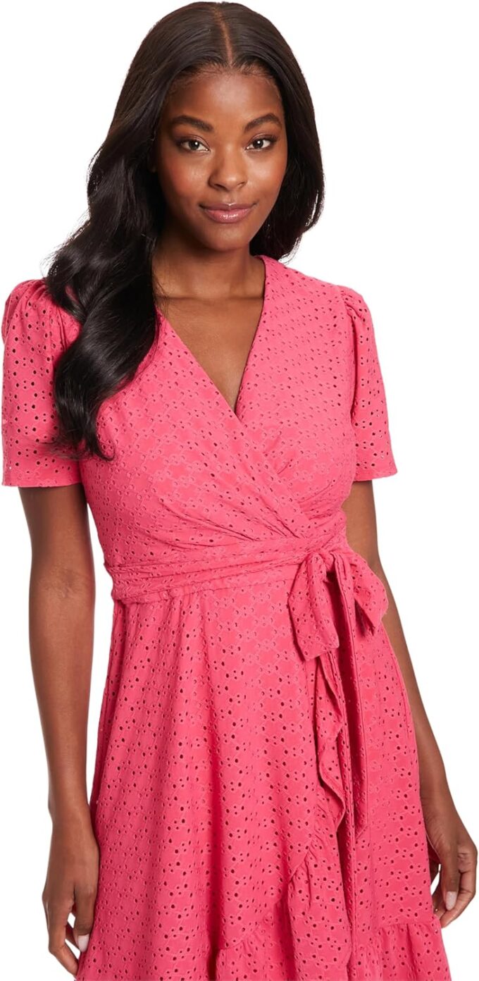 London Times Summer Ruffle Short Cocktail Petite Dresses for Women Party – Bild 3