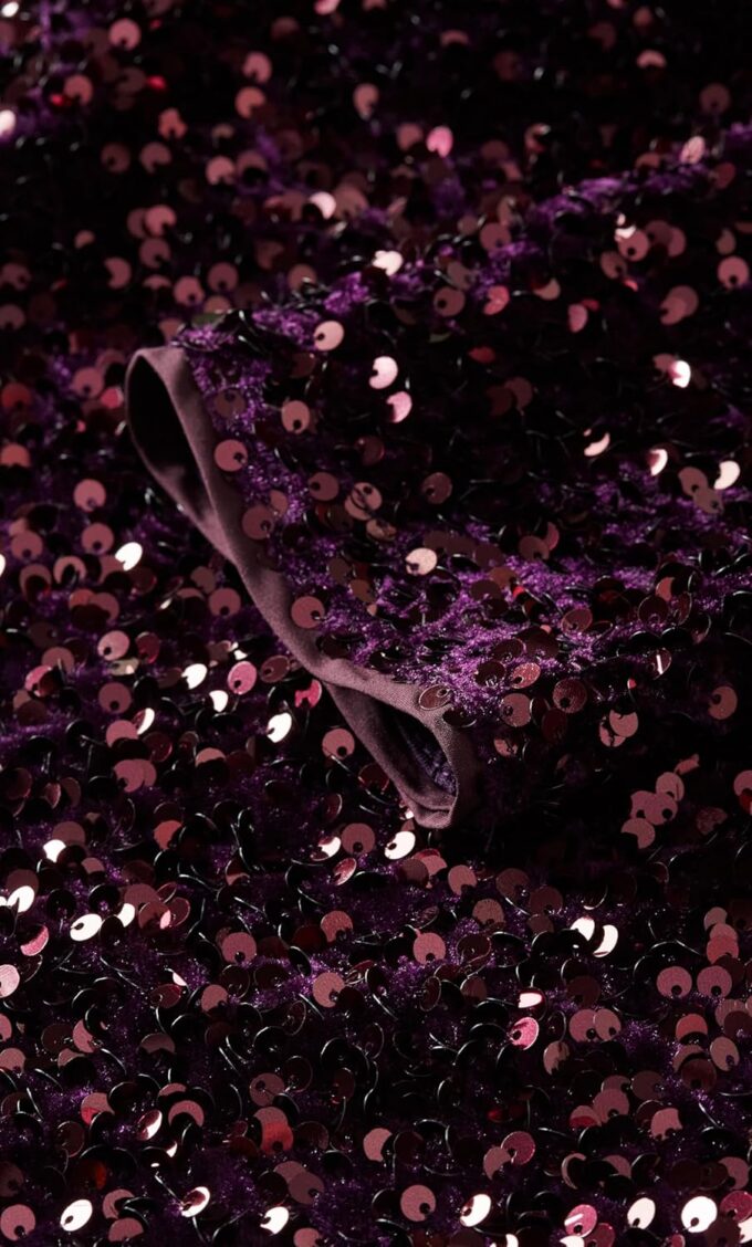 City Chic Plus Size Sequin Eclipse Plum Dress – Bild 6