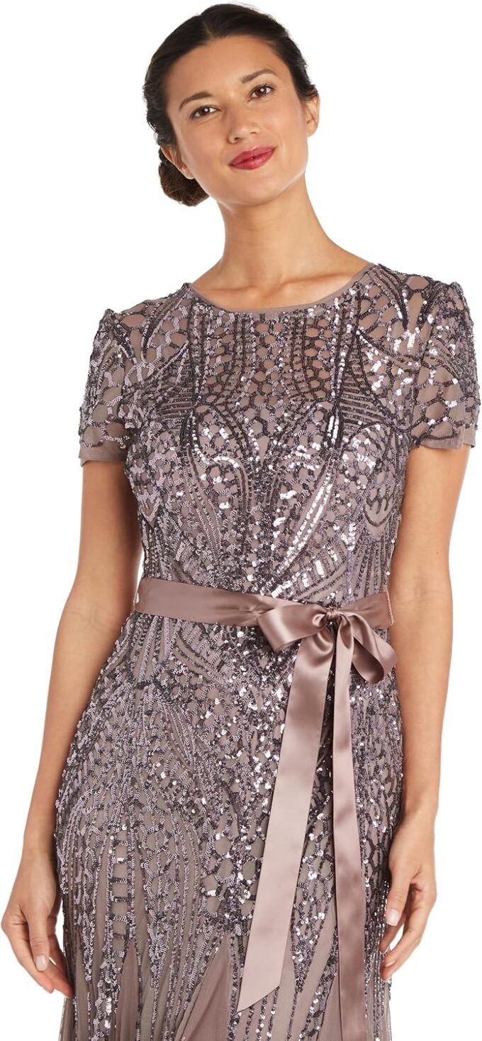 R&M Richards Women's Embellishment and Satin Waist Dress – Bild 2