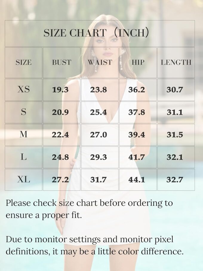 Parthea Womens Summer Bodycon Dress Backless Deep V Neck Ruched a line Party Club Going Out Mini Dresses – Bild 5